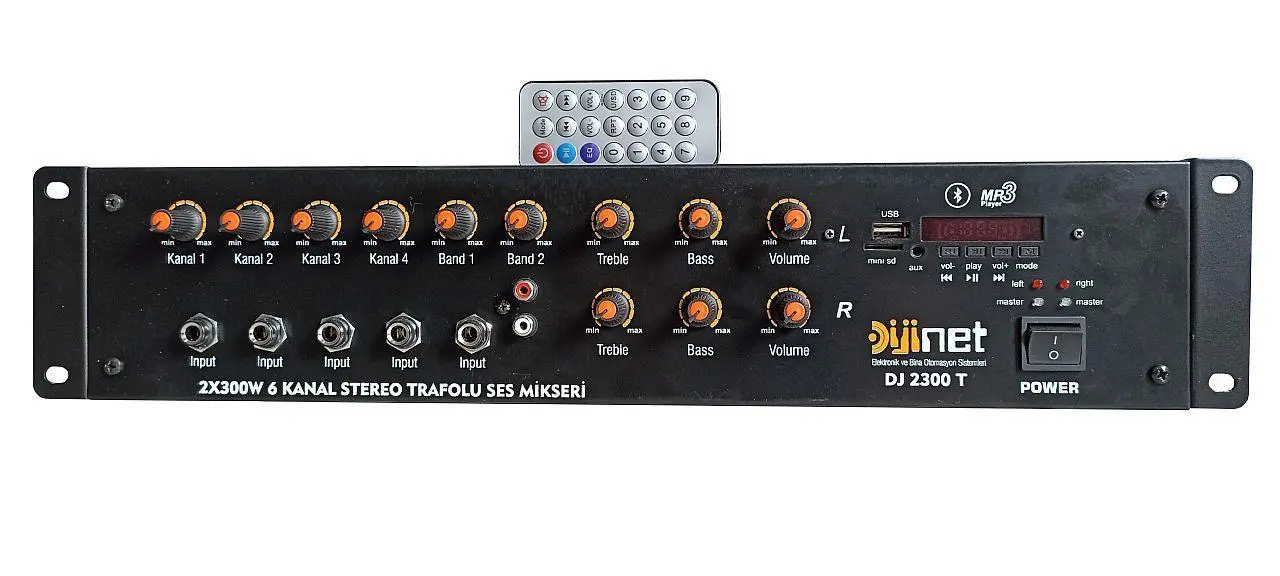Dijinet DJ 2300 T 2X300 W 6 Audio Mixer with Channel Transformer