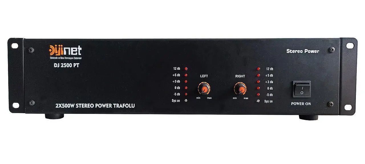Dijinet DJ 2500 PT 2X500 W Stereo Power Trafolu Amfi