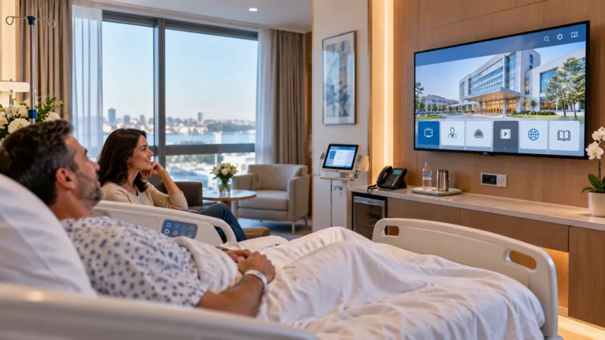 Hastane IPTV Sistemi: Hasta Deneyimini ve Bilgilendirmeyi Güçlendiren TV Çözümü Hastane IPTV Sistemi: Hasta Deneyimini ve Bilgilendirmeyi Güçlendiren TV Çözümü